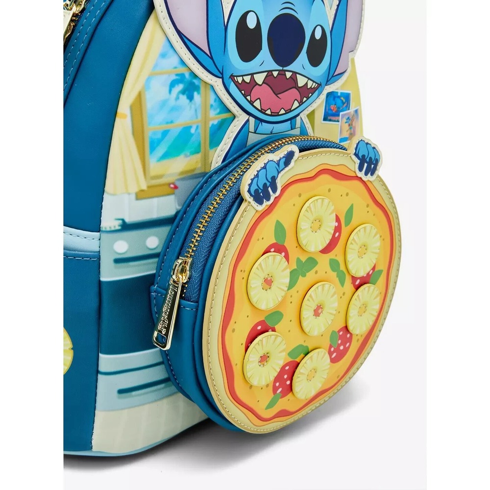 Loungefly Disney Lilo‎ and Stitch Pineapple Pizza Mini Backpack Exclusive - Picture 5 of 5